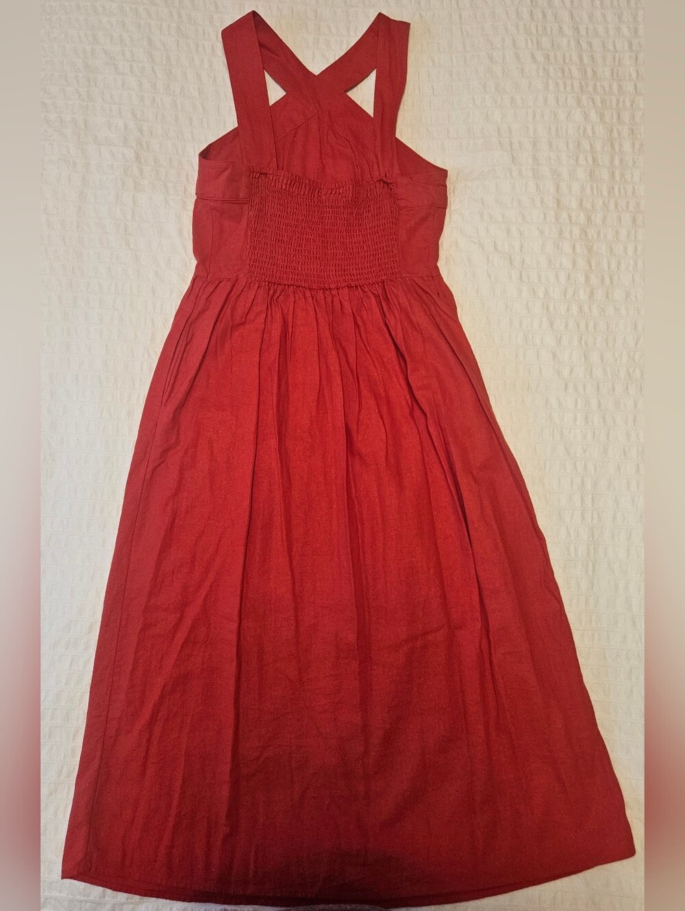 A NEW Day Linen Midi Dress w Pockets